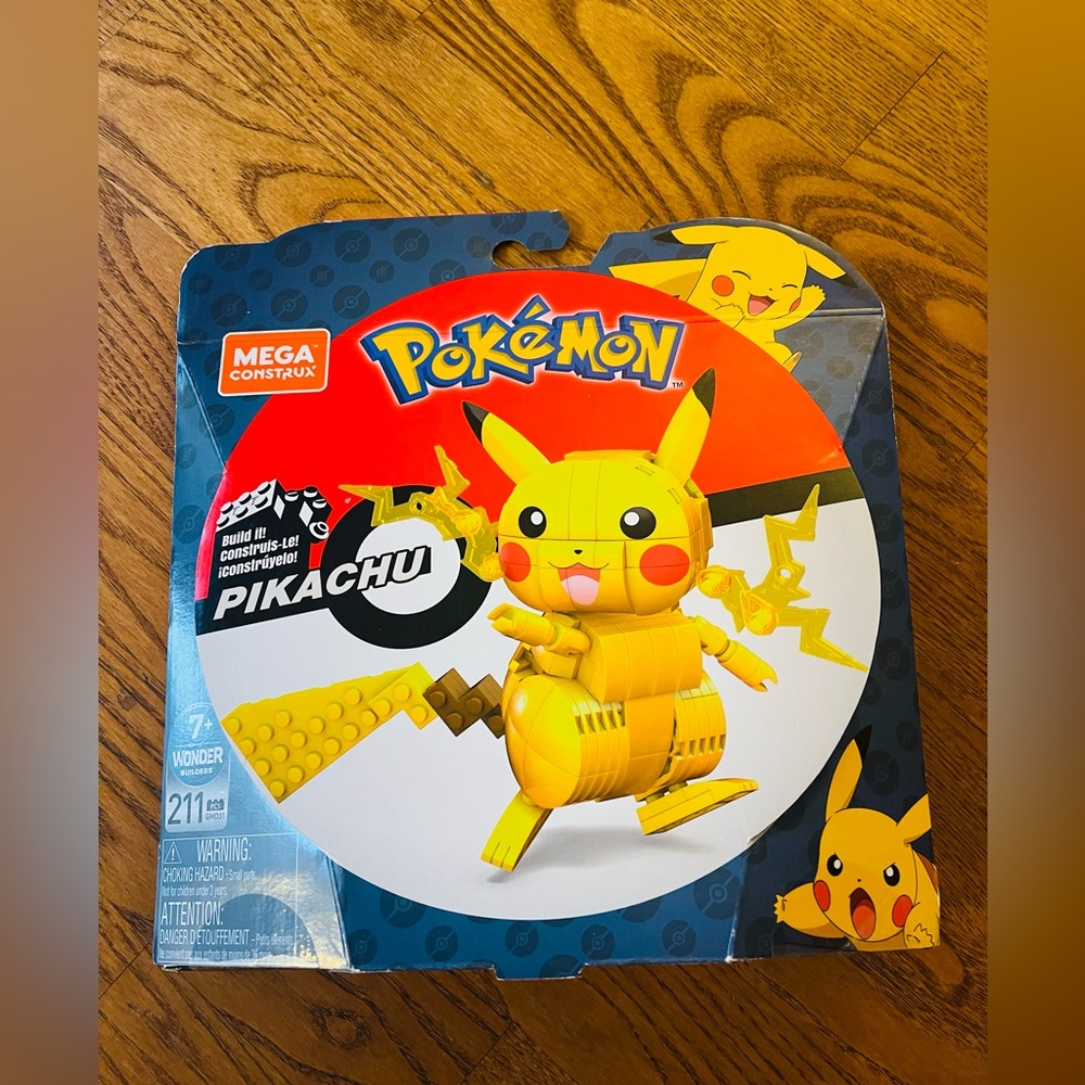 MEGA Construx Pikachu 211 Piece Set-NEW In SEALED BOX. Pokémon Pikachu Lego